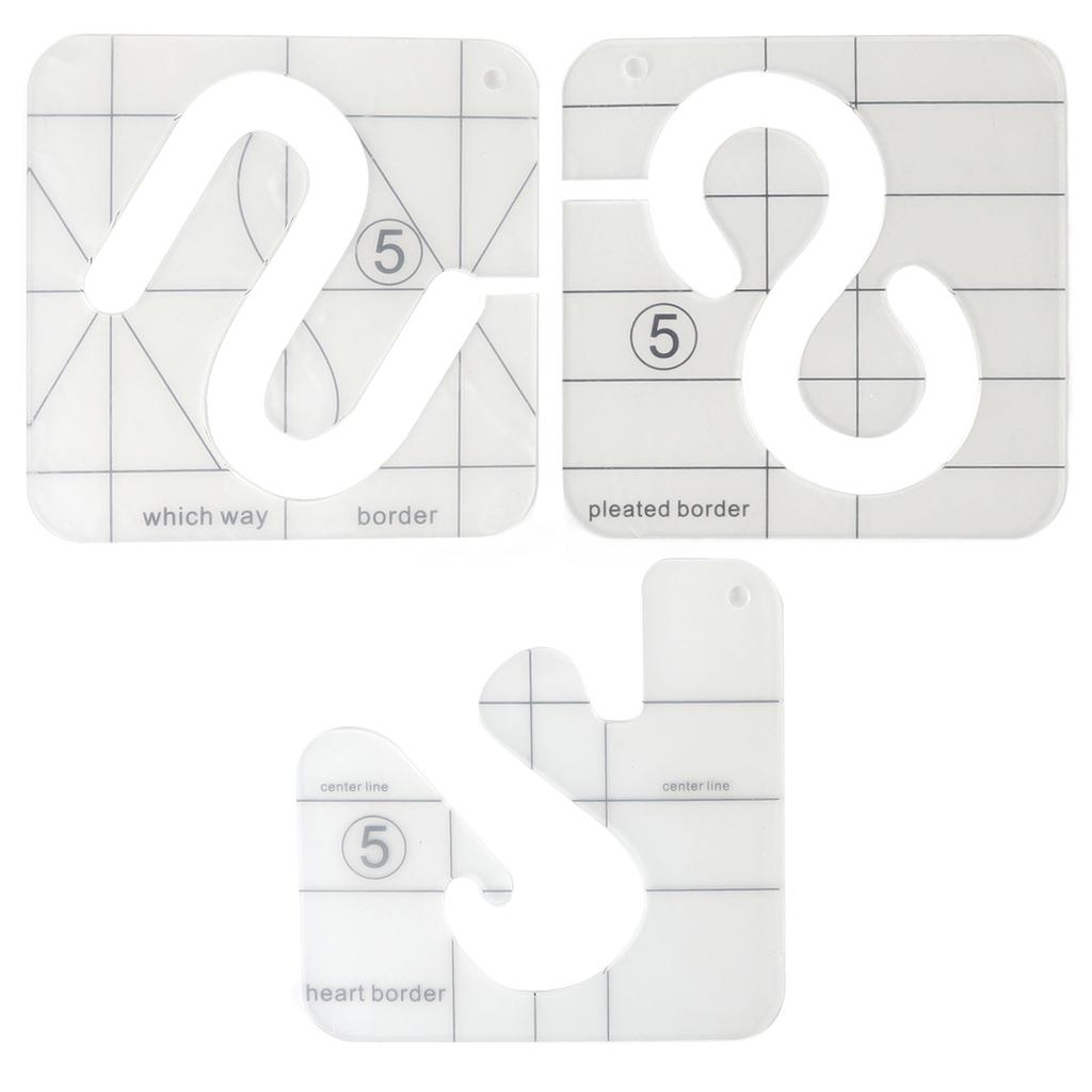 3Pcs Quilting Templates Durable Acrylic Free Motion Transparent Widely Used Free Motion Quilt Templates for Quilting DIY