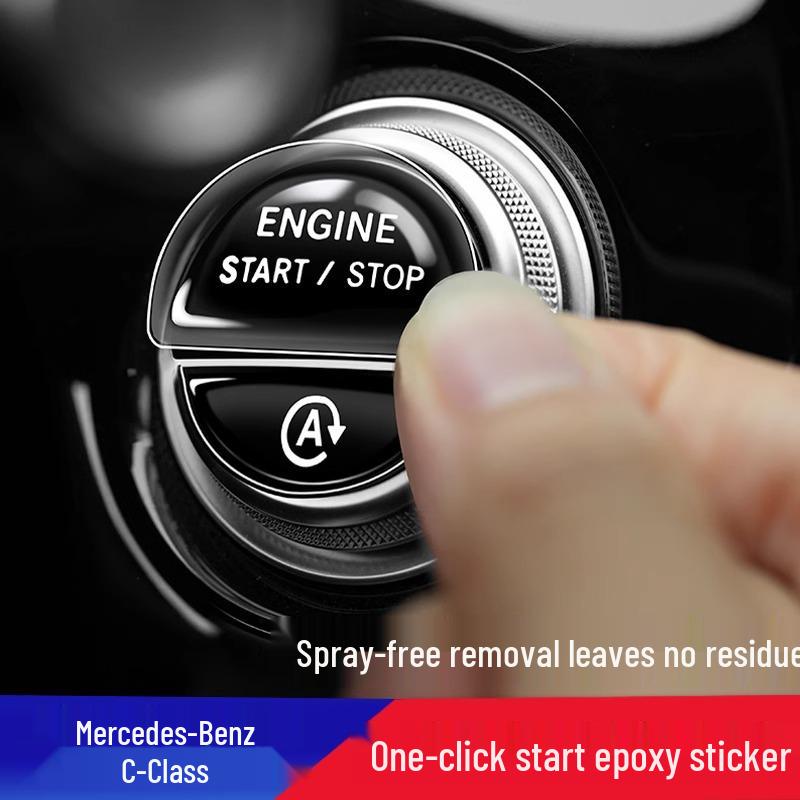 Mercedes-Benz C-Klasse Ein-Knopf-Startknopf Schutzaufkleber für C260L/C200L Innendekoration.
