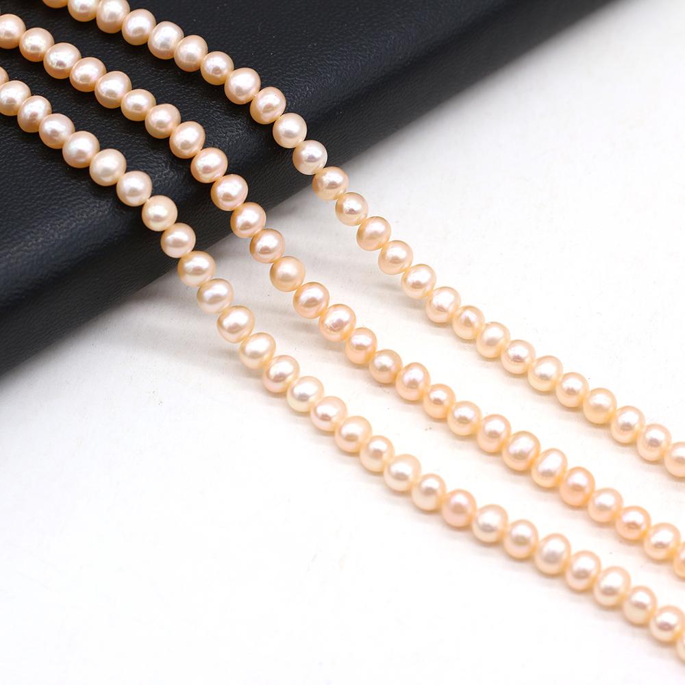 1String, Round Pearl 5-5.5mm, Fashion Women Natural Freshwater Pearl Beads for Jewelry Making DIY Crafts, Luxury Bulk Gifts 36cm