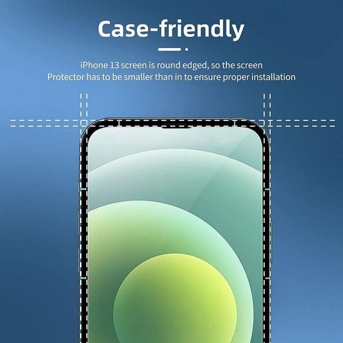 Protection d'écran en verre trempé E.F.CONNECTION pour iPhone 13 mini - Lot de 2 - Résistance 9H - 0,33mm