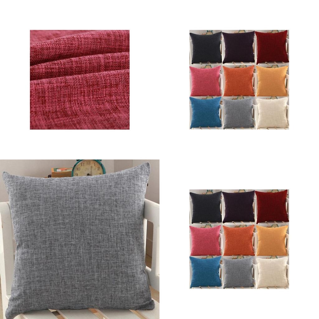 Luxurious Plain Solid Color Throw Pillow Case For Home Decor Linen Cotton Cushion Cover