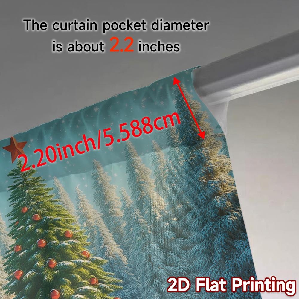 2pcs  Curtains Christmas Tree Gifts Snow_c (2) Chic Pattern Curtains Versatile Polyester Curtains Outdoor Decorations Ldeal for