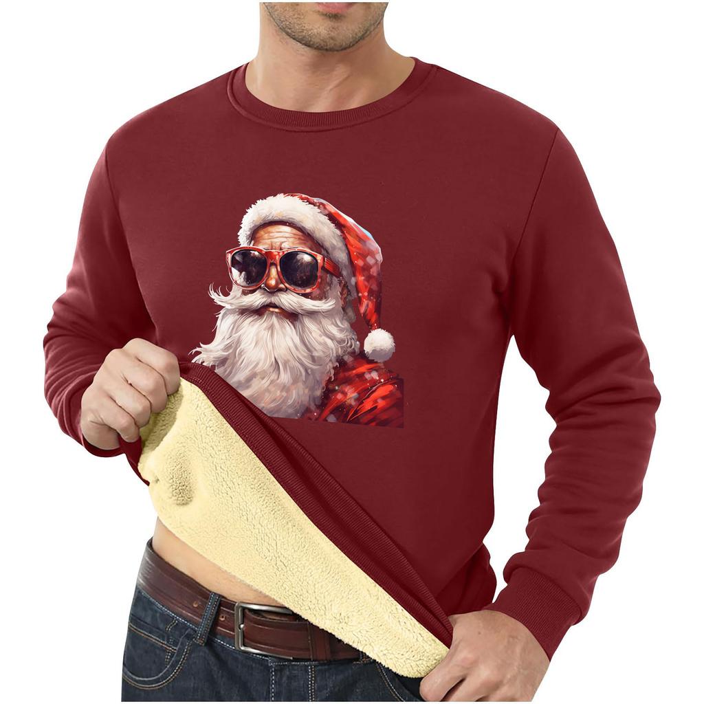Men Sweatshirt Christmas Shirt Long Sleeve Funny Holdiay Crewneck Xmas Tops
