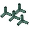 4Pcs 16mm Plastic Greenhouse Frame Building Connectors Green Outdoor Garden Structure Pole Joints Adapter 3 Way Brackets