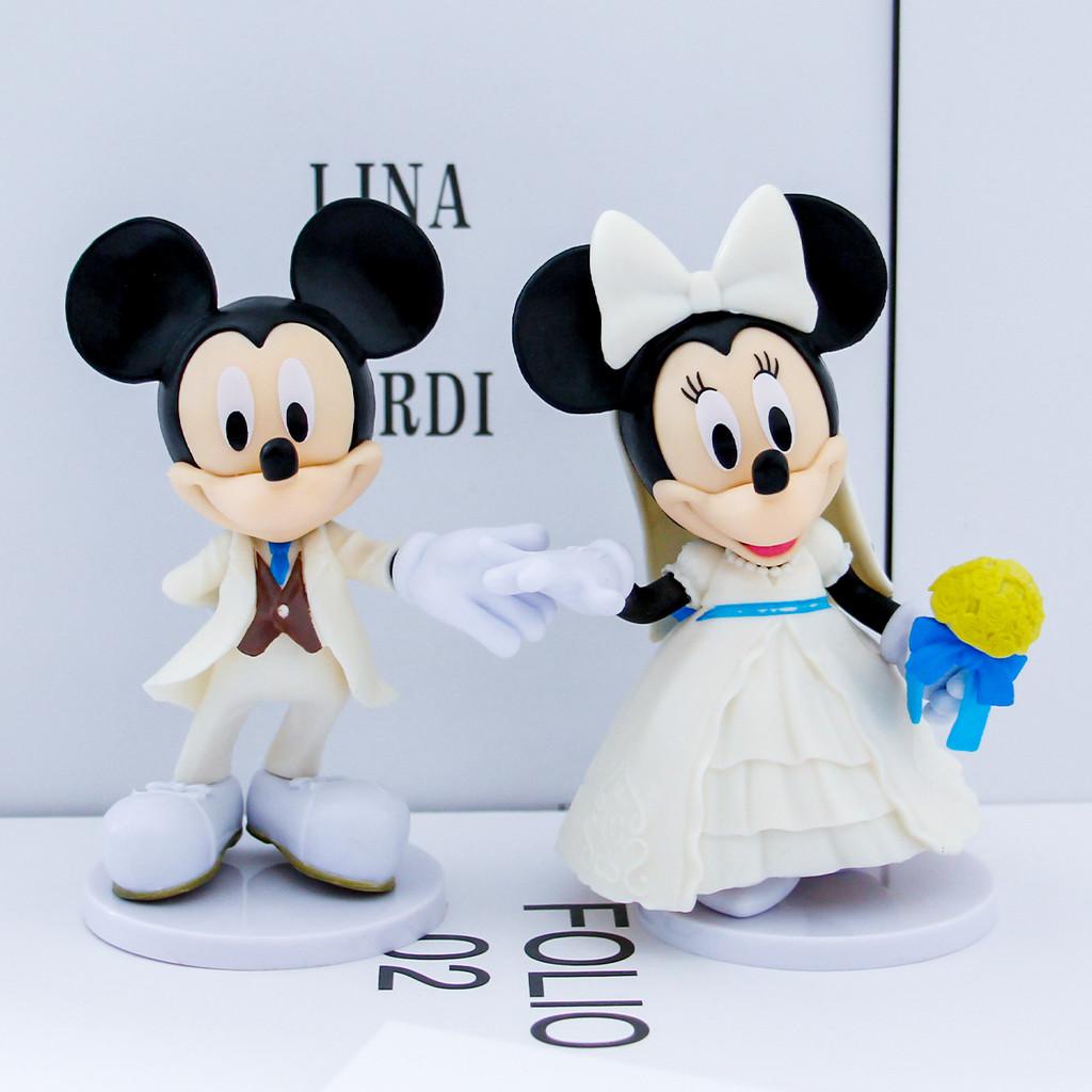 Mickey Mouse And Minnie Wedding Figurines Pvc Couple Gift For Wedding And Home Decor Style A