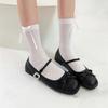 Ballett Elegante Samt Over-the-Calf Lange Socken für Damen Mädchen Süße Band Schleife Einfarbig Oberschenkelhohe Strümpfe