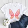 Butterfly Love Heart Print T Shirt Women Fashion Black T Shirt Female Short Sleeve Cute Graphic Tee Shirts Ladies Summer Tops