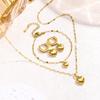Colliers Bracelets Boucles d'Oreilles Cœur d'Amour en Acier Inoxydable Pour Femmes Nouveau Tendance Simple Imperméable Bijoux Cadeau