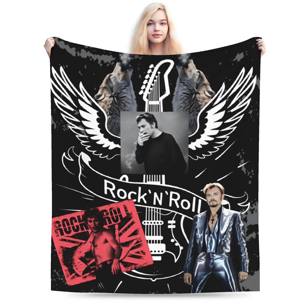 French Singer Johnny Hallyday Rock Star Blanket Quality Warm Soft  Throw Blanket Spring Boy Girl Couch Chair Bedspread