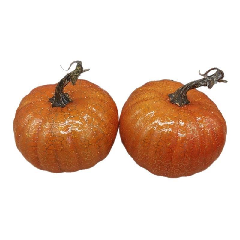 Faux Pumpkin Styling Accent for Harvest Arrangements, Textured Finish Feature for Shelf Use, Thanksgiving Setups and Fall Home Groupings