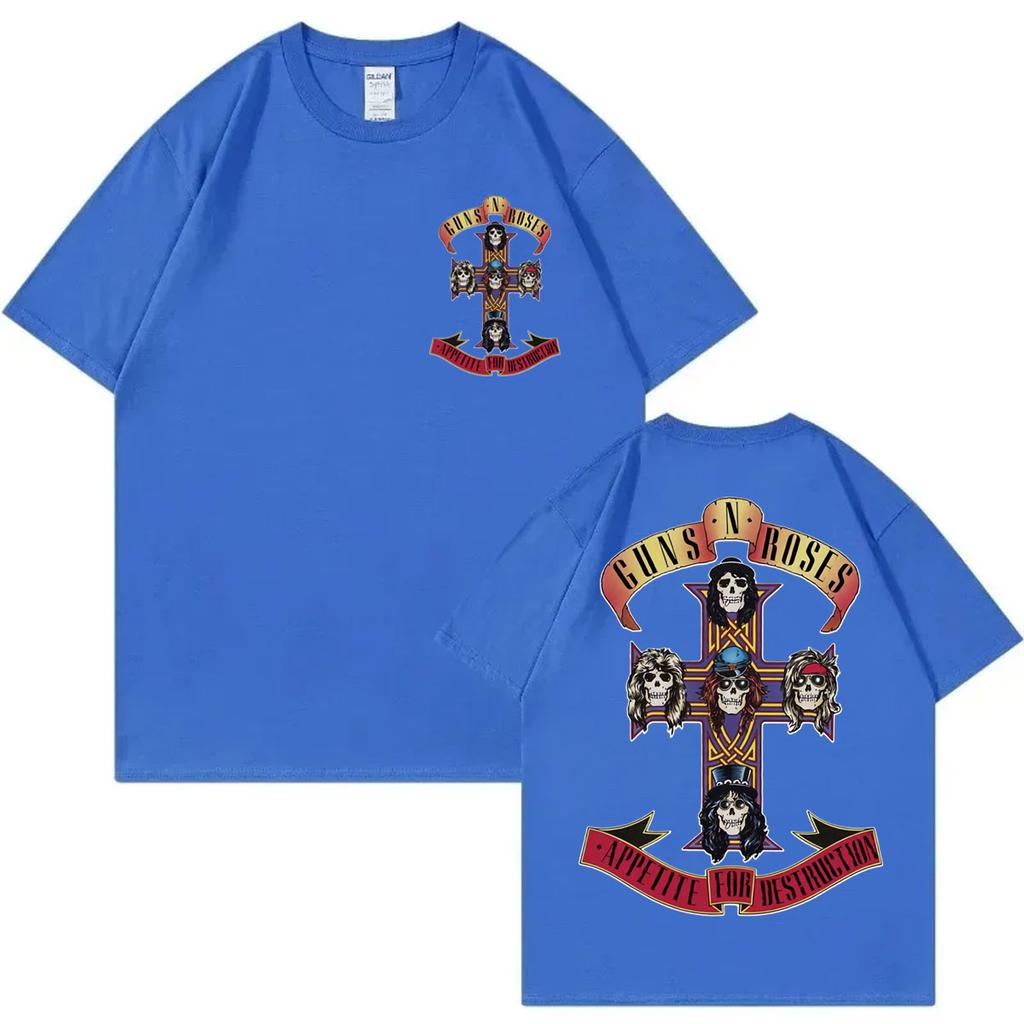 Guns N Roses Appetite for Destruction Album Graphic T Shirts Rock Hip Hop Short Sleeve Tshirt Men Women Casual Loose Tshirts