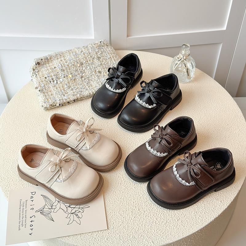 Girls Mary Jane Shoes Bow Princess Shoes Student Soft Sole Versatile Leather Shoes