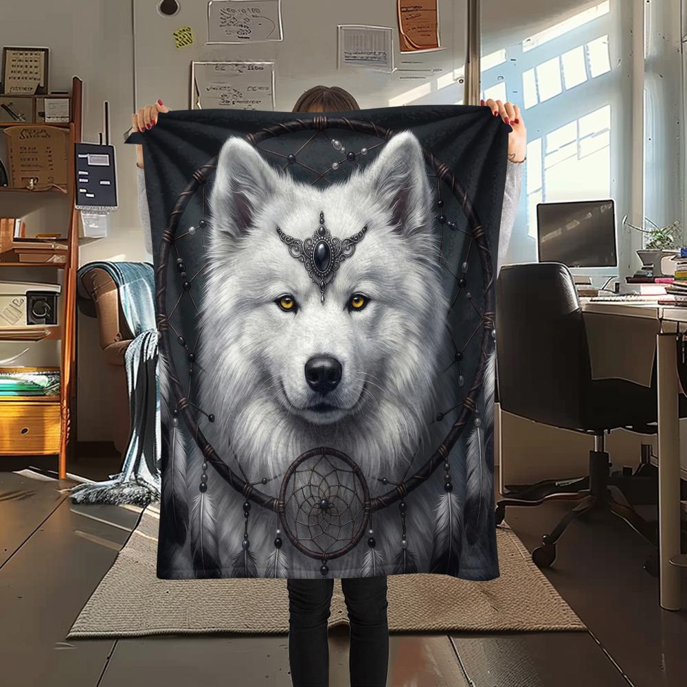 Dreamcatcher Animals Print Flannel Blanket,High quality Comfortable for All Seasons,Home Decor,Warmth and Comfort,Perfect for Christmas Gifts