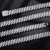 A 20mm copper inlaid zircon full diamond encrypted rhombus Cuban necklace fashionable and popular