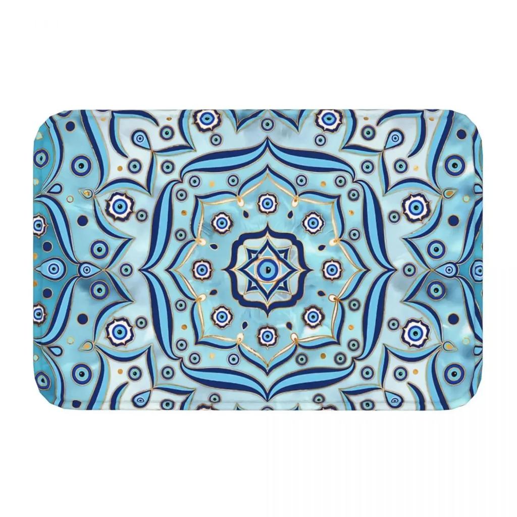 Mandala Evil Eye Non-slip Rug Doormat Bath Mat Amulet Ornament Floor Carpet Entrance Door Decor