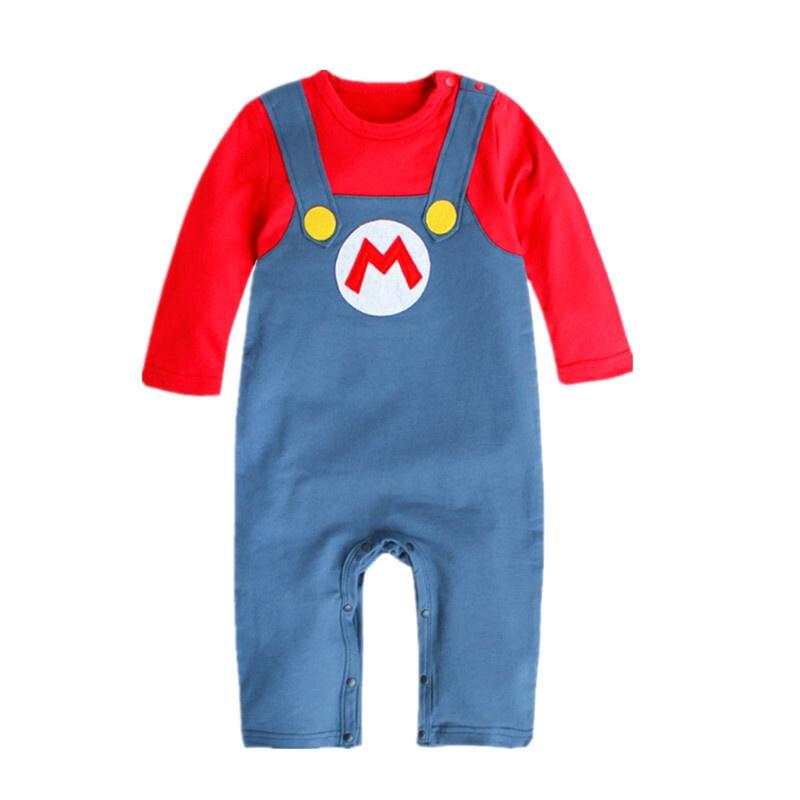 Super Mario Cartoon Cotton Onesie For Babies Cosplay Outfit For Boys And Girls