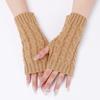 Autumn and Winter Knitted Fingerless Sleeves Short Gloves with Linen Patterns Men's and Women's Woolen Warm and Cold Proof Wrist Guards