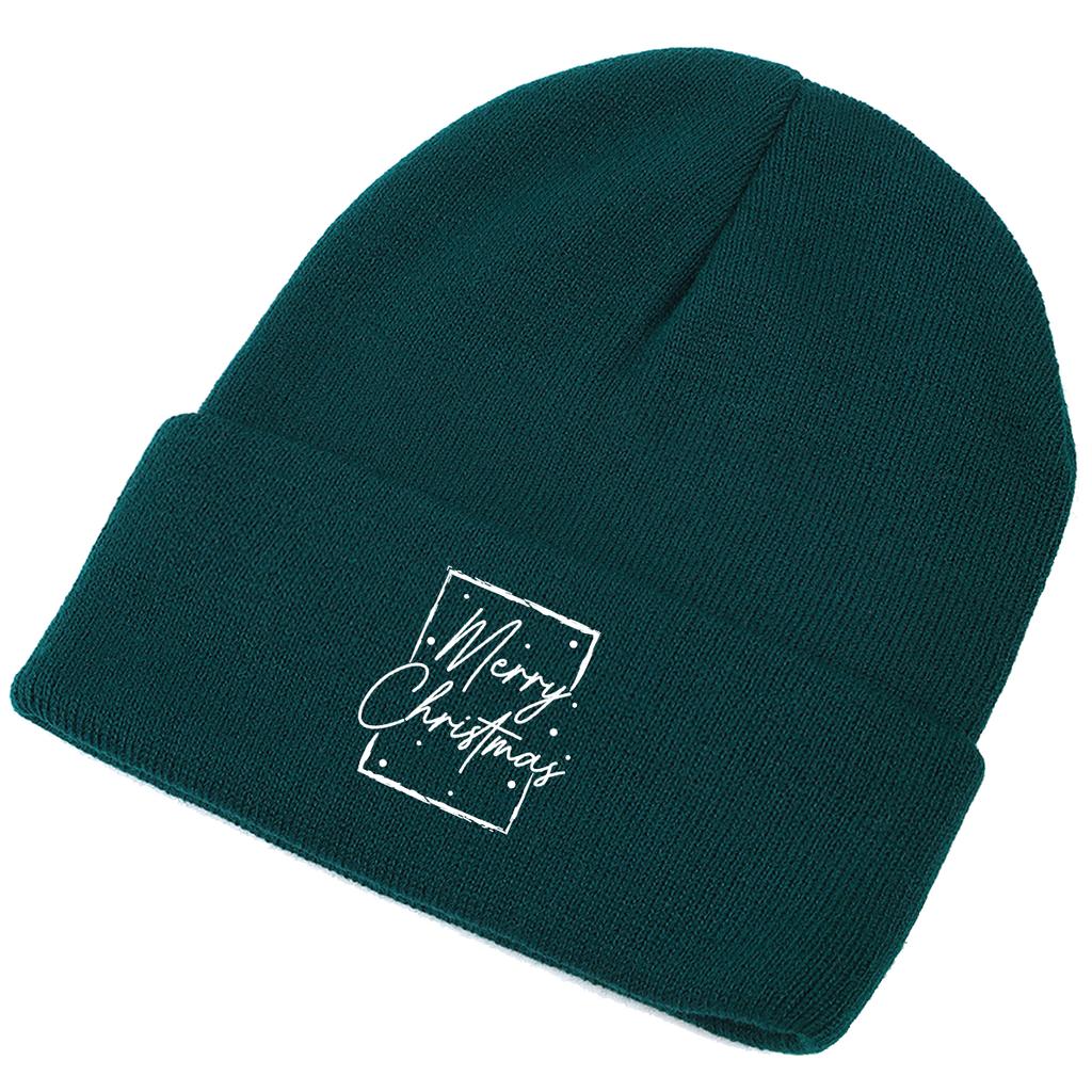 Merry Christmas Print Unisex Winter Hats Knitted Cap Beanie Caps For Man Sporting Cozy Beanie Ideal Choice For Daily Wear
