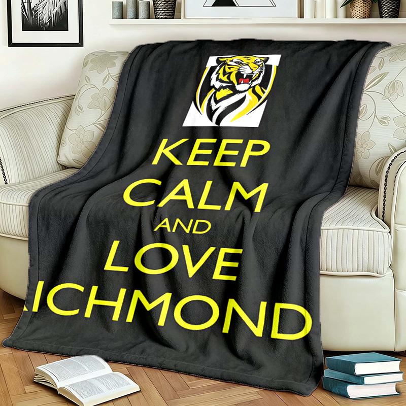 Richmond Football Club Themen-Decke Geeignet für Betten Sofas und Camping Perfekt für Männer und Frauen Komfortable Bettwäsche das ganze Jahr über