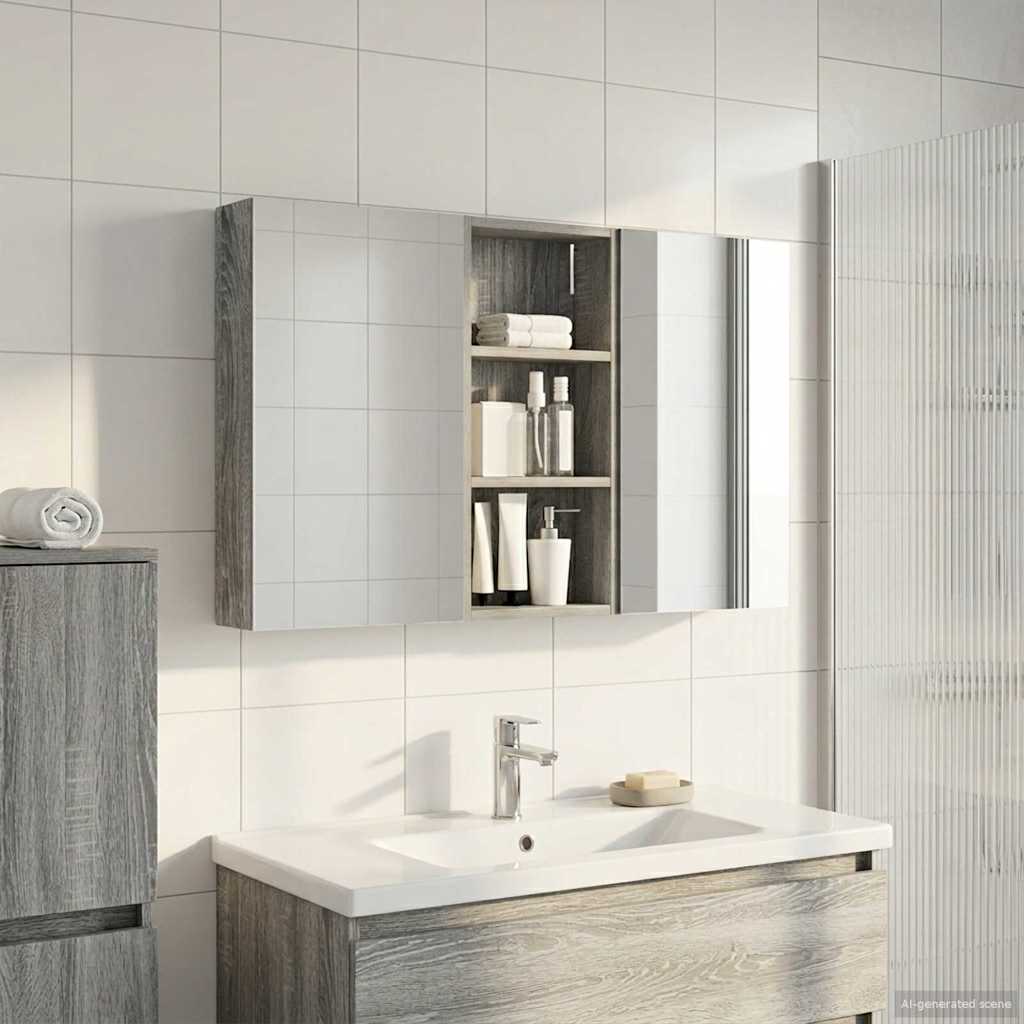 Bathroom Cabinet Set 3 Pcs 110 X 10.5 X 60.5 Cm Particleboard