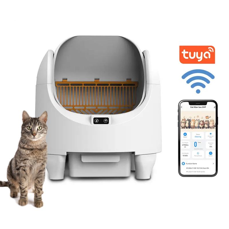 Фабричная оптовая продажа 80 л большой емкости автоматический кошачий туалет с управлением через приложение умный самоочищающийся туалет для нескольких кошек