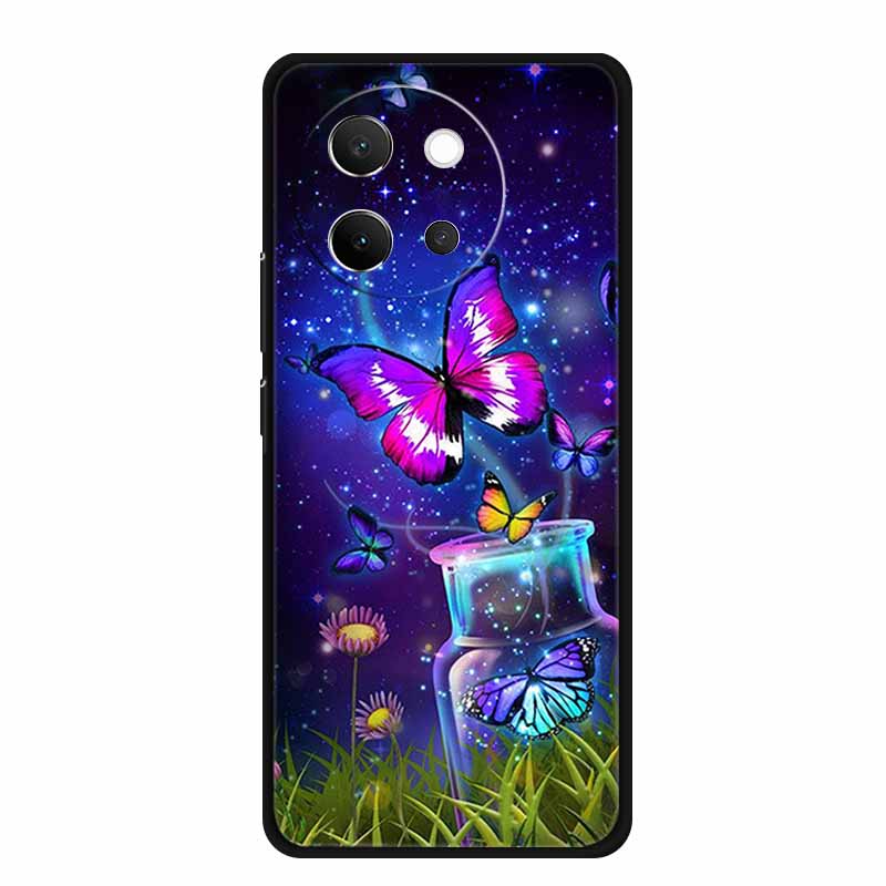 For Vivo V40 Lite Case Black Silicone Soft Back Cover Case For Vivo V40 Lite 5G Phone Case Cover V 40 V40lite 6.78" Funda Coque