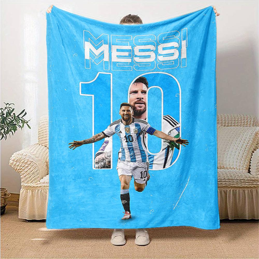 1pc Football Star (2) Blanket, Gift, for Men and Women, Soft Blanket, Good for Sofa Bed Couch Travel, Lightweight Flannel Blanket