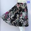 Floral Ice Silk Summer Midi Skirt with Elastic Waist for Middle-Aged & Elderly Women