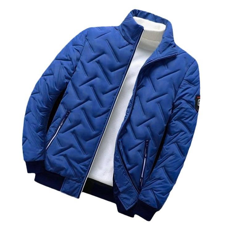 Men's Jacket Autumn and Winter Men's Fashion Cotton-padded Clothes Trendy Short Stand-up Collar Casual Down Cotton-padded Clothes