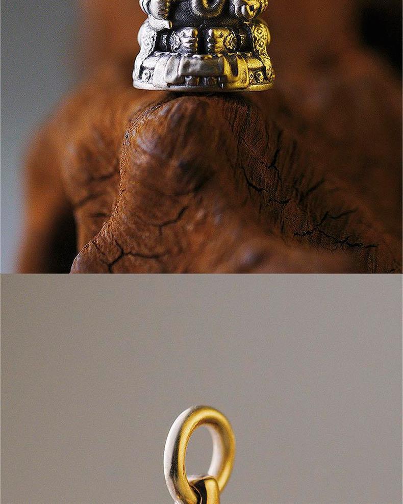 925 Silver Wealth God Elephant Pendant: Retro Handmade Fashion Jewelry