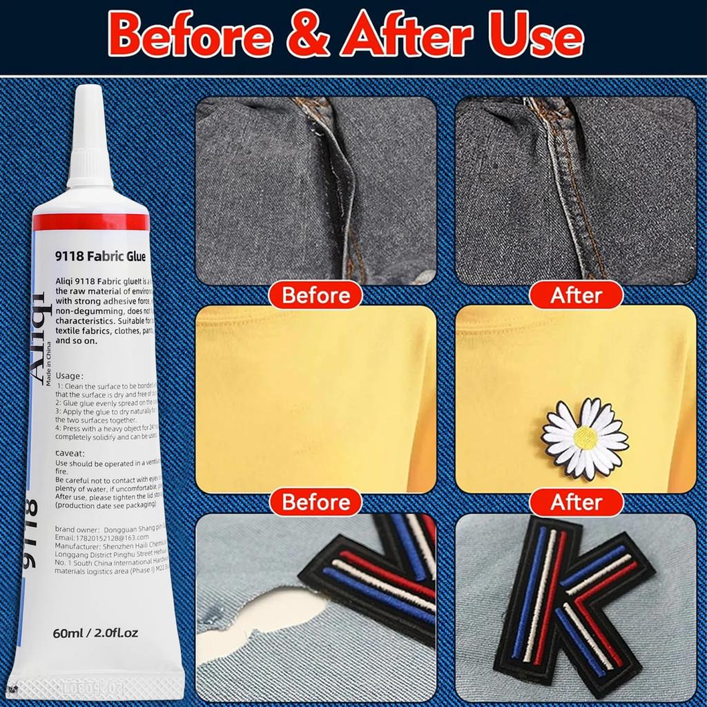 300/15ml Clear Fabric Glue Quick Dry Fabric Patching Glue Repair Seam Strong Adhesive Glue Waterproof Agent for Clothing Denim