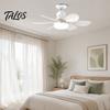 Ventilador de Teto Silencioso com Luz 42/52cm com Lâmpada LED, Soquete E27, 6 Pás, Controle Remoto 3 Cores Reguláveis para Quarto Cozinha Garagem Múltiplos