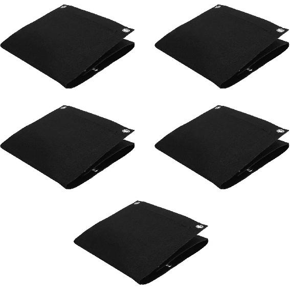 Vertical Garden Wall Hanging Planter with 3 Pockets 5Pcs Plant Growing Bags Wall Mounted Degradable 3Pockets Planter Garden Accessory Wall Mounted