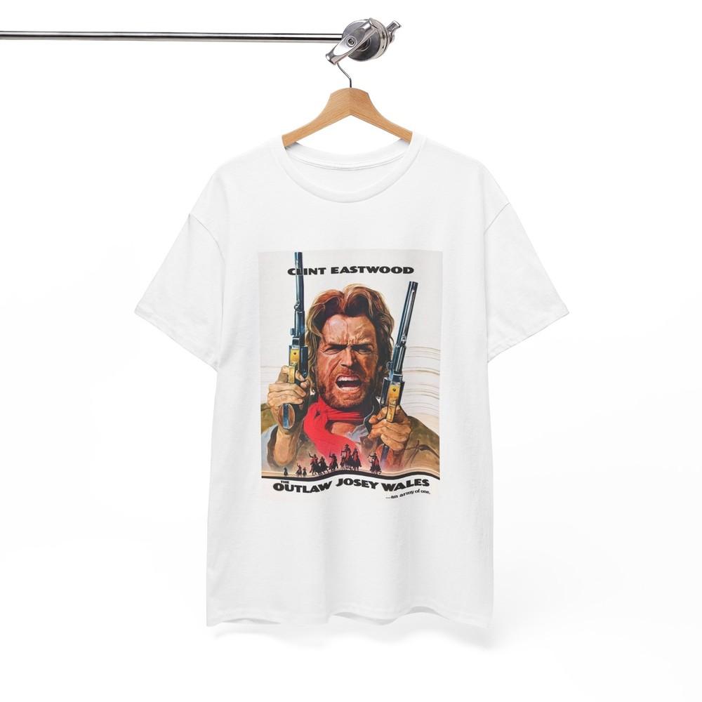 Футболка Клинт Иствуд Преступник Винтажный Кинопостер Джози Уэйлс Унисекс Тяжелая Футболка Унисекс Футболка XXXL