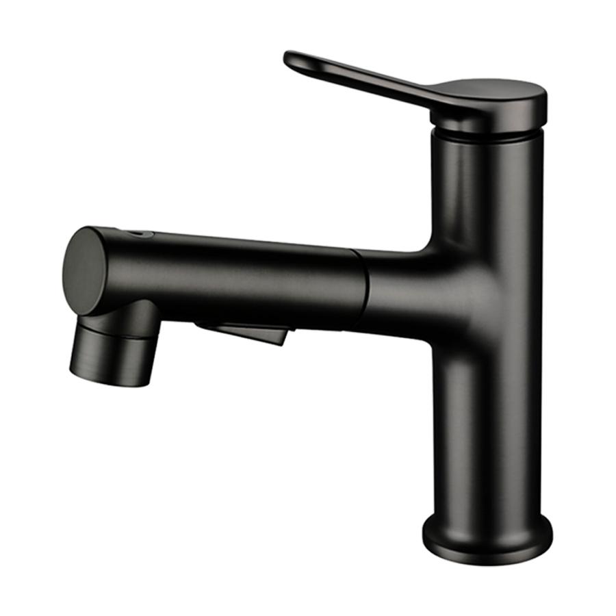 Luxury White Pull Out Sink Faucet Bathroom Brass Basin Faucet 3 Way Nozzle Hot and Cold Mixing Water Tap Wash Face Gargle Faucet