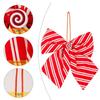 Candy Stripe Christmas Bow Tie Red White Tree Decorations New Wreath Bow  Door Decor