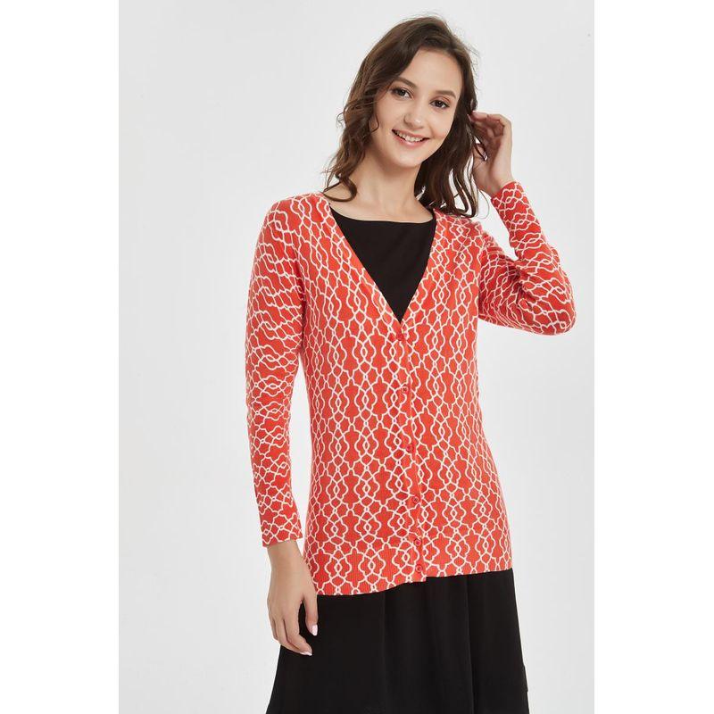 

Print Cardigan Spring/Summer European and American plus Size Women s Clothes Air Conditioning Shirt Chubby Girl Slim Looking Beautiful Plaid 229 As shown in red Chest 86-94 Length 63