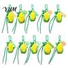 Simulated Corn Key Holder Crocheted Keychain for Backpacks, Handmade Keyring with Bell Soft Pendant & Blessing Tag, Vegetable Bag Charm Backpack
