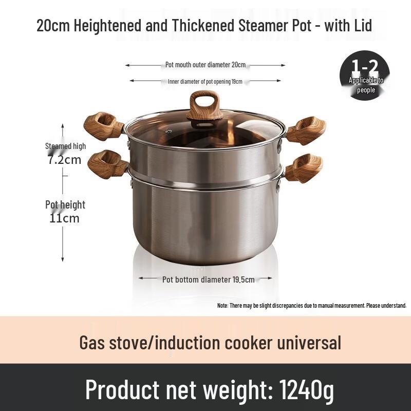 

Handun 20cm Stainless Steel Soup Pot with Steamer