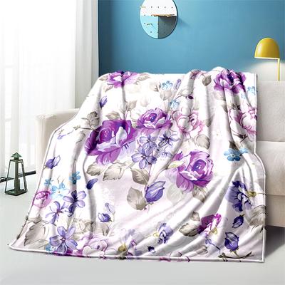 Květ růže Měkká plyšová rozkládací pohovka Házecí kreslený piknik Tenké přikrývky Moderní flanel Potah na přikrývku Gedruckt Bettdecke Geschenk