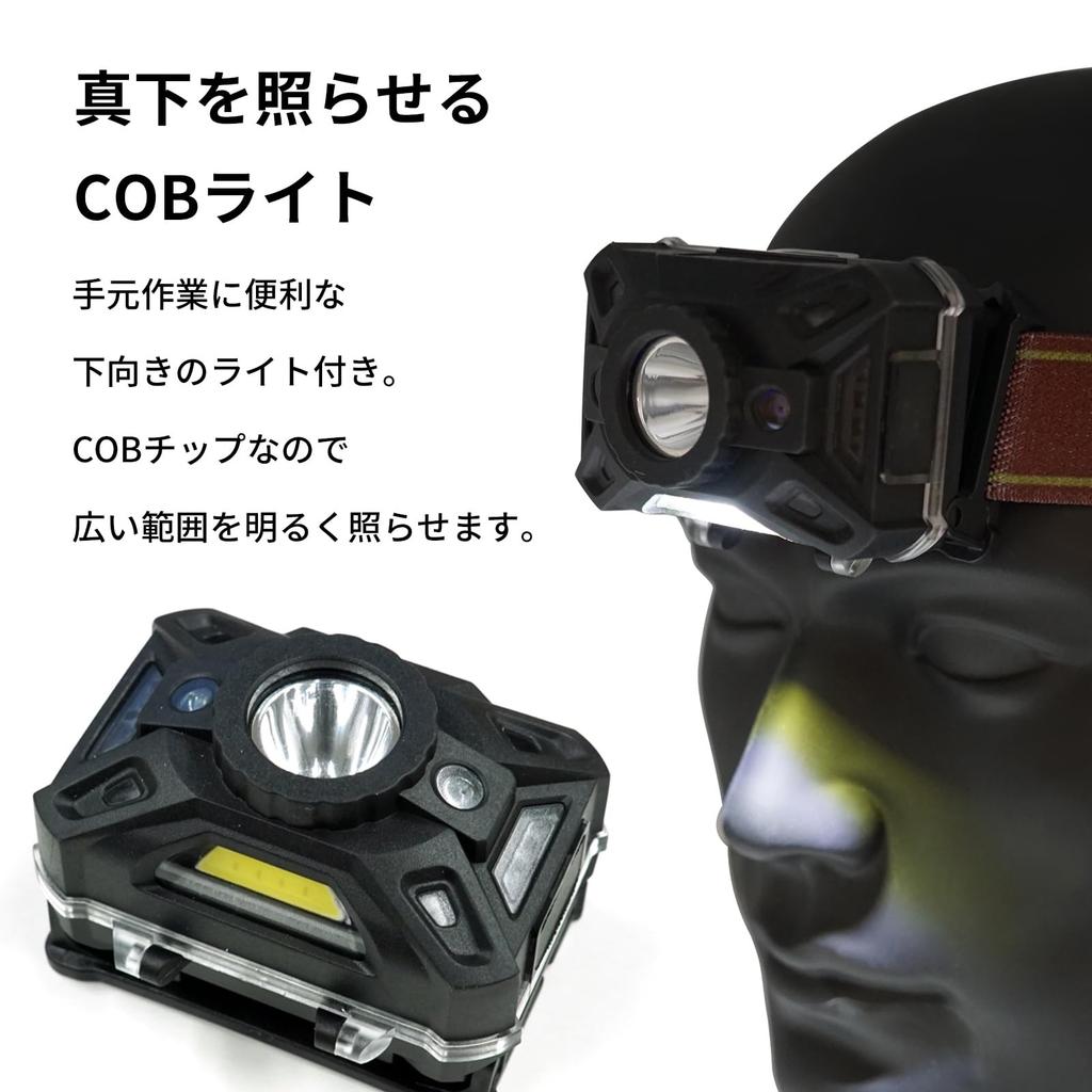 Headlamp Green LED Use 5W COB Light FX-2114 4-Color - White, Red, Blue, - Outdoor/Emergency - +