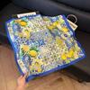 70x70cm Lightweight Cotton Silk Square Scarf With Boho Floral Print Breathable Neck Wrap Women