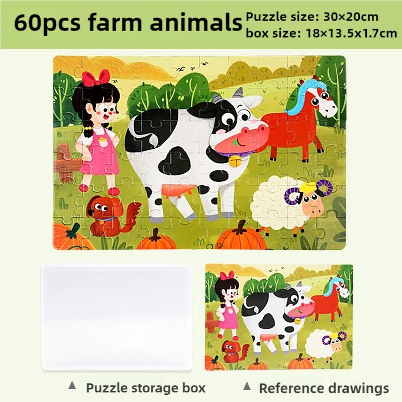 New Logic Thinking Intellectual Wooden Game Puzzle Jigsaw Animal Vehicle Cartoon Early Educational Toys For Kids Children Gifts