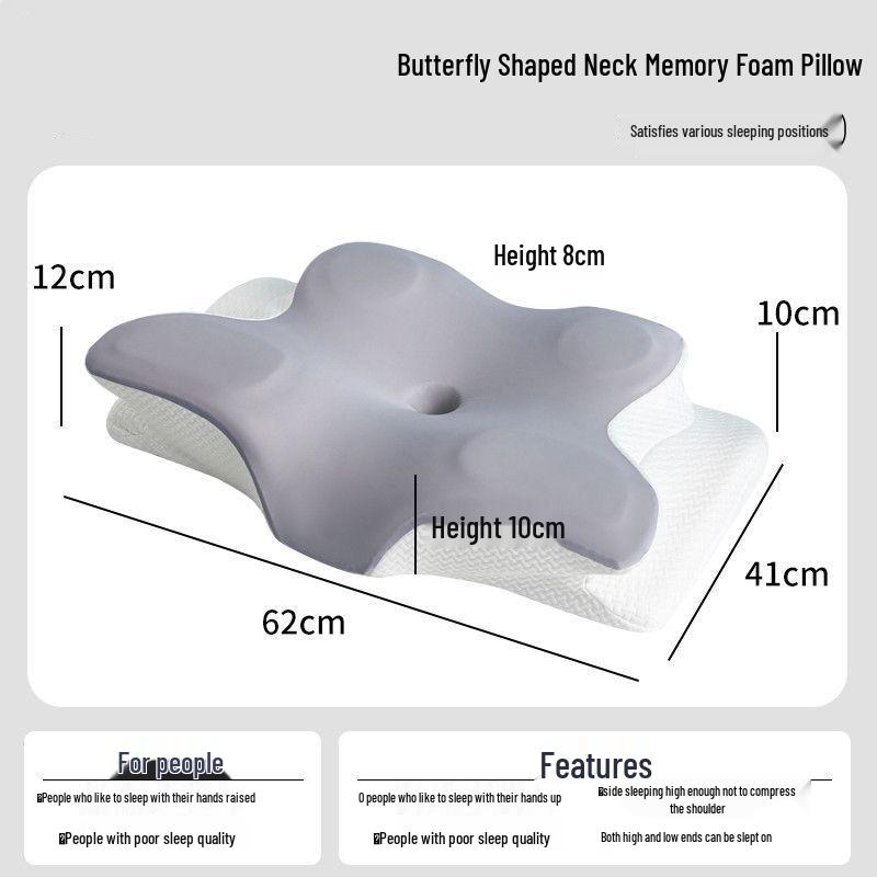 

Подушка-бабочка с эффектом памяти для поддержки шеи - Шейный и высокий профиль с эффектом медленного восстановления Pillow with Core + Removable Cover