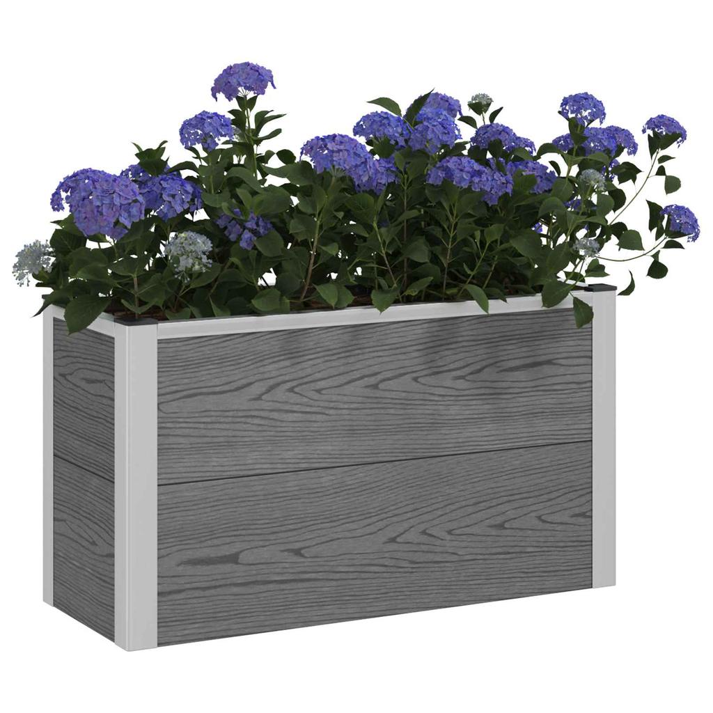 Raised Garden Bed Gray 75 X 30 X 22 Cm WPC and Aluminum