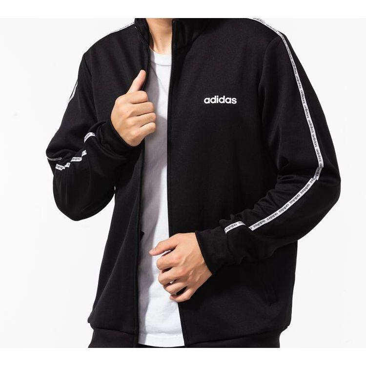 Adidas Jachetă sport cu fermoar uniform, jachete pentru bărbați, neagră, EJ9671