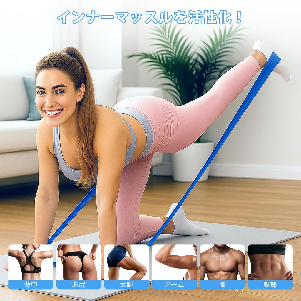 SURFOU Stretch Band 1.8m 32kg/70LBS Fitness Band Set of 4