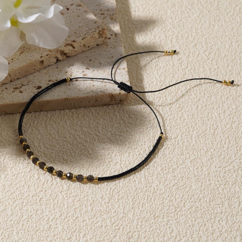 

Модный браслет из рисовых бусин для женщин чёрный