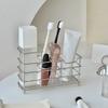 304 Stainless Steel 6 Grids Toothbrush Holder Ventilated Easy To Clean Shower Table Bracket Non-Slip Hanging
