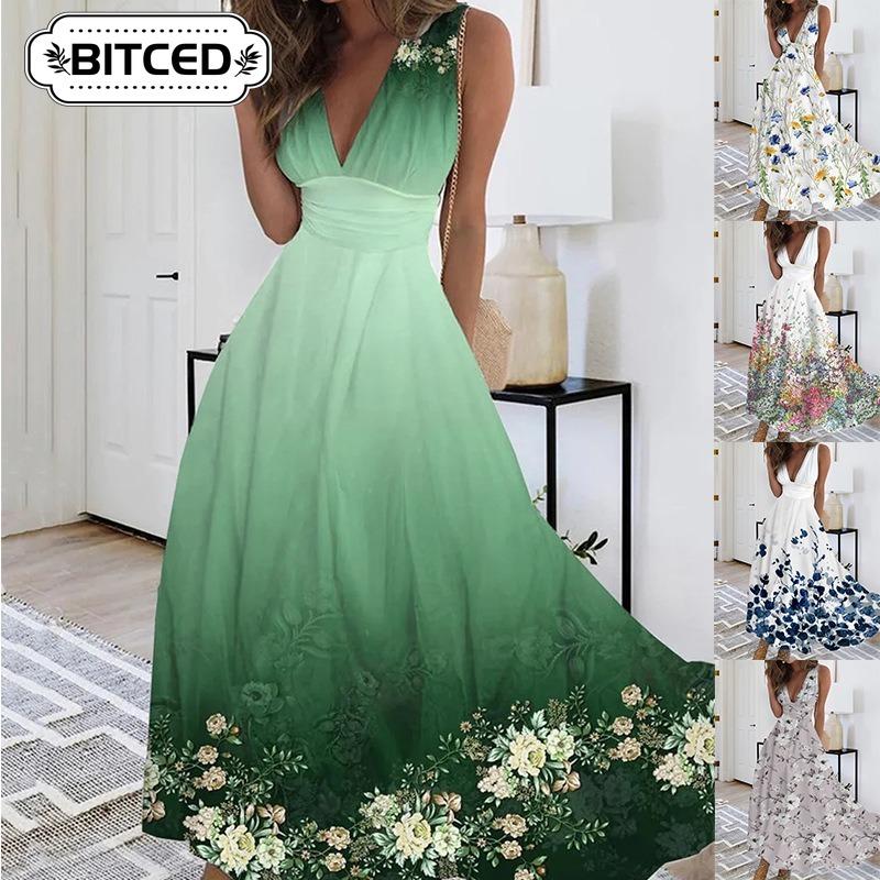 BITCED Abiti Casual Senza Maniche con Scollo a V per Estate e Primavera